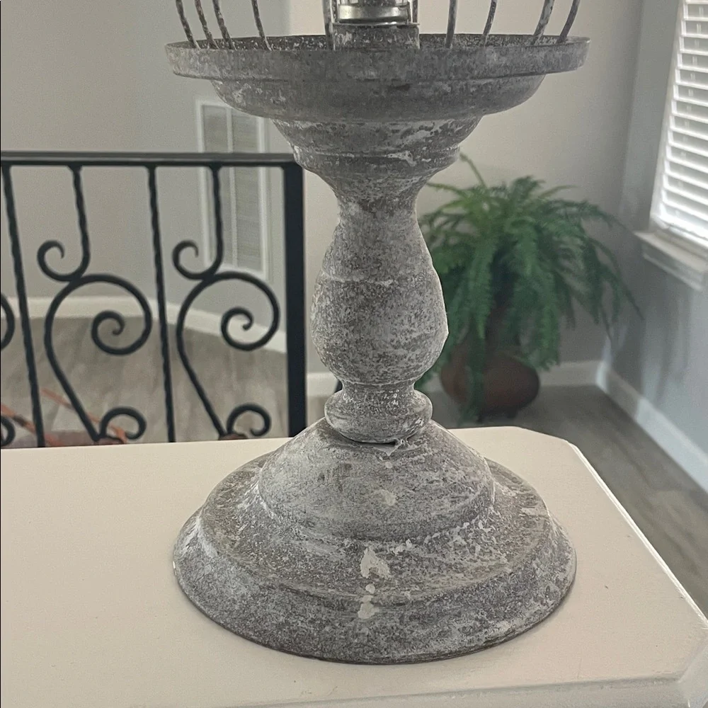 Farmhouse Rustic Gray Cage Lamp